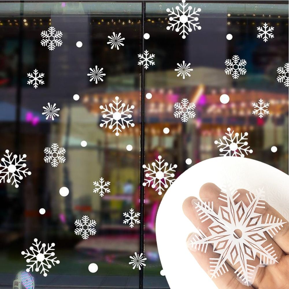 Snowflake Window Decal - 30 szt. Naklejek Świątecznych Śnieżynki z